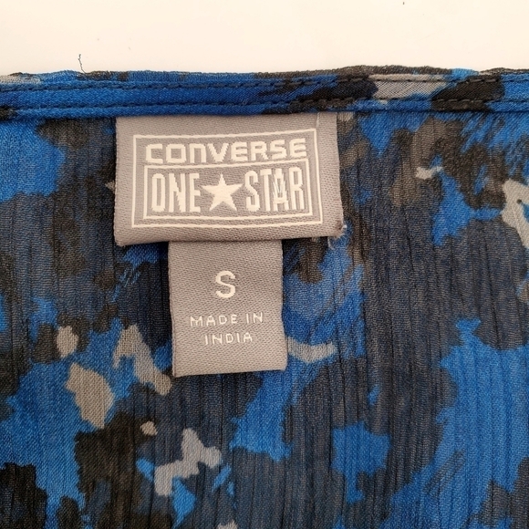 Converse Sleeveless Blue Printed V Neck Dress - Picture 7 of 7